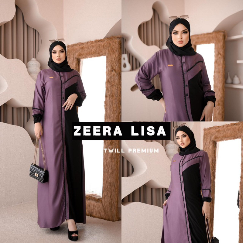 Daster Arab Zeera LISA Maxi Dress Gamis Twill Premium