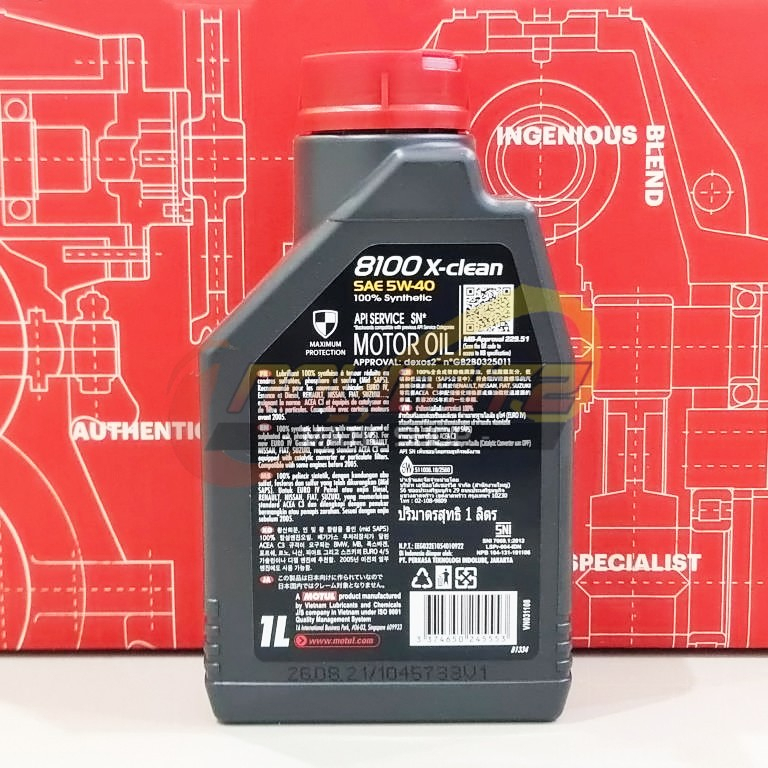 Oli Motul 8100 X-Clean 5W40 1L