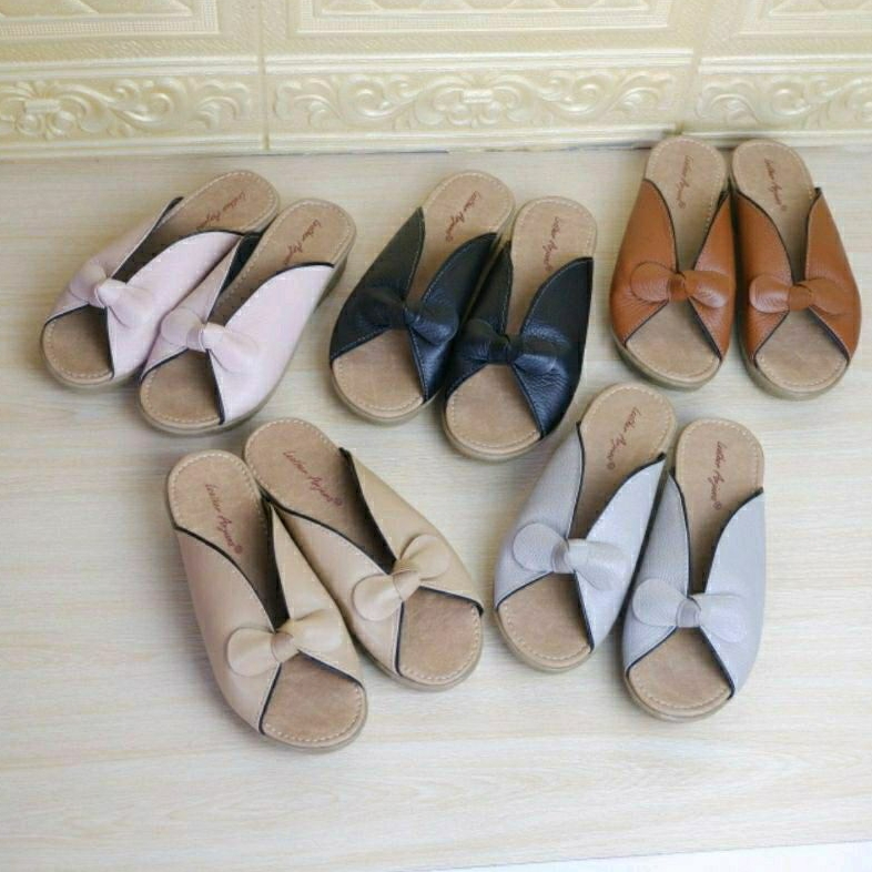 Sandal Wedges Kulit Sapi Wanita