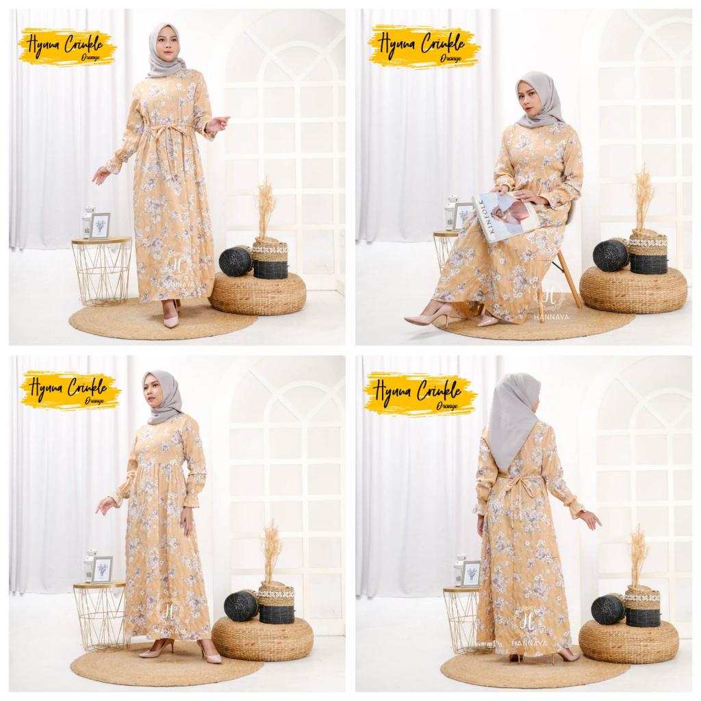 GAMIS TERBARU HYUNA CRINKLE DRESS BY HANNAYA