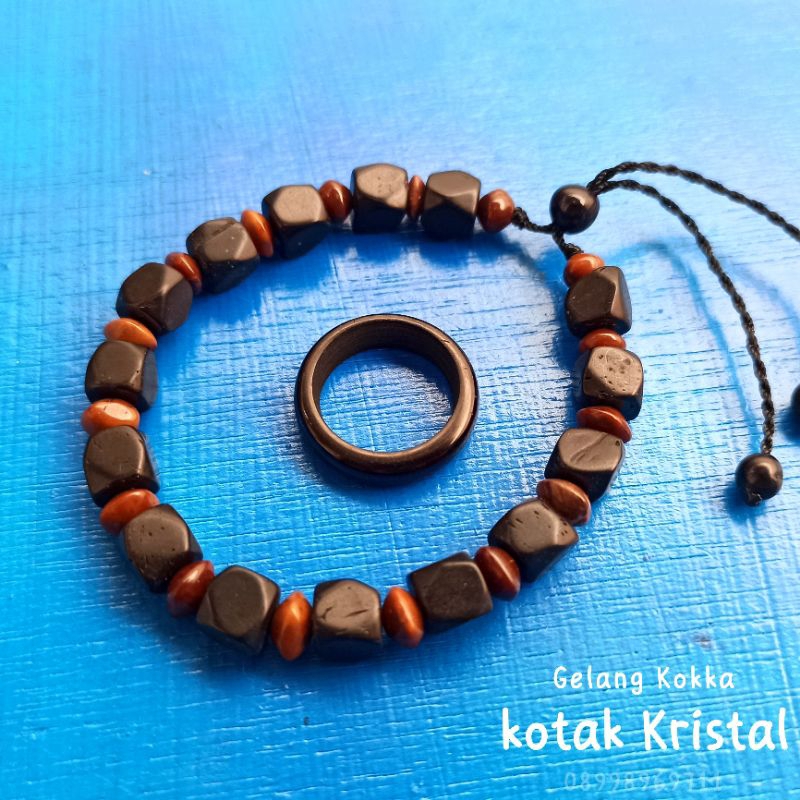 Gelang Kayu kaukah (KOTAK KRISTAL) Free cincin koka kokka kaokah kokah
