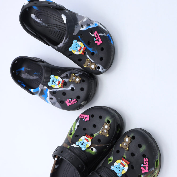 Sandal Kodok Wanita Sandal Baim Wanita Slop Kodok Classic Bae Clog Motif Kiss Eva Anti Slip