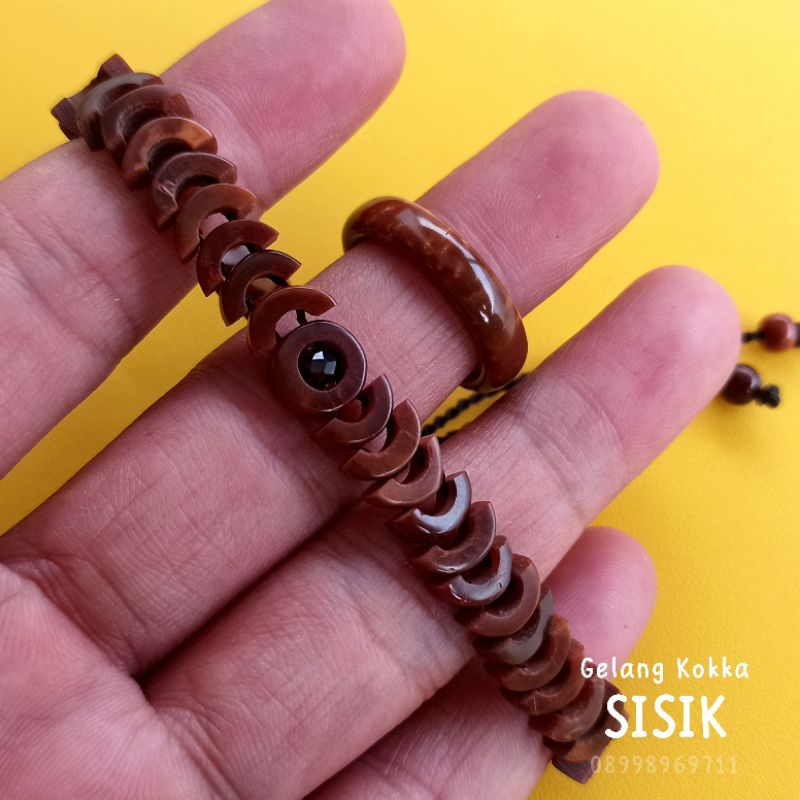 Gelang Kayu kaukah (SISIK) Free cincin koka kokka kaokah kokah