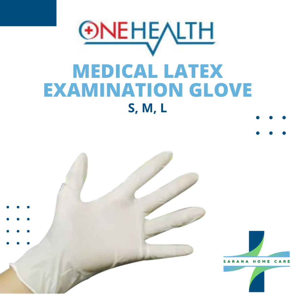 ONEHEALTH Medical Latex Examination Glove/non sterile/sarung tangan latex