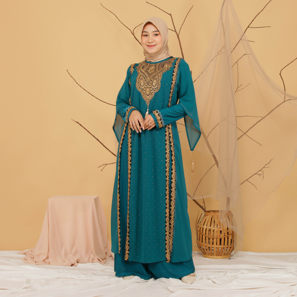 Abiyyuco TA9019 | Gamis Abaya Turki Terbaru 2022 Turkey Mewah Turky Hitam Putih Warna