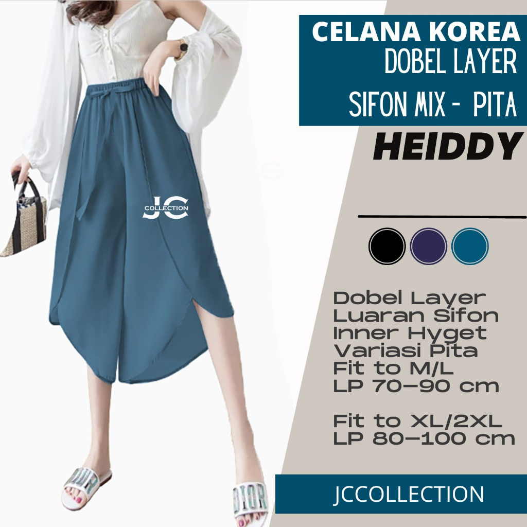 Stice Pants Dobel Layer / Celana Casual Sifon Korea Pants / Celana Wanita dewasa cropped pants Heidy JCCollections