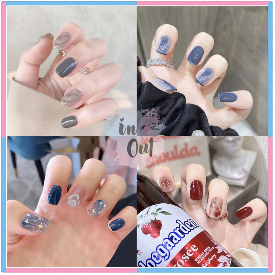 Kuku palsu 24pcs FREE Lem / Wedding event Fake Nails Manicure Kuku Palsu polos diamond karakter Free Box Extension Kuku palsu grosir kuku palsu nail alat perawatan kuku kecantikan kuku KU040