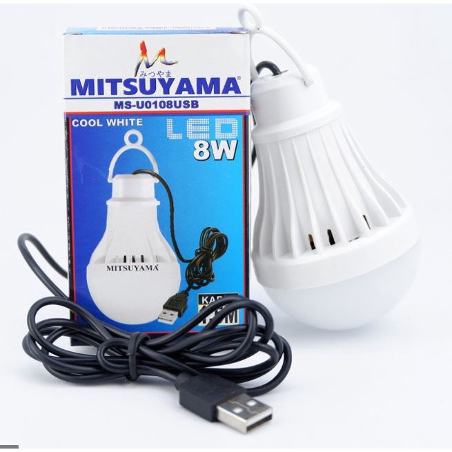 Lampu Bohlam LED USB Mitsuyama Emergency 8 Watt Lampu Darurat Kabel