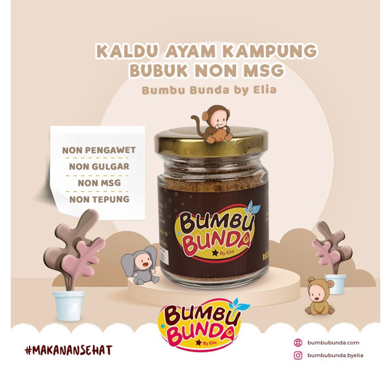 

Kaldu Ayam Kampung Bumbu Bunda Elia Non MSG, pengawet dan gula garam