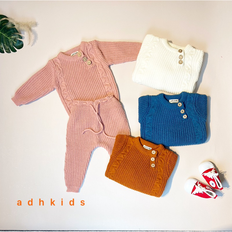 AUTUMN BABY KNITWEAR SET NEWBORN/ SETELAN RAJUT BAYI O - 12 Month