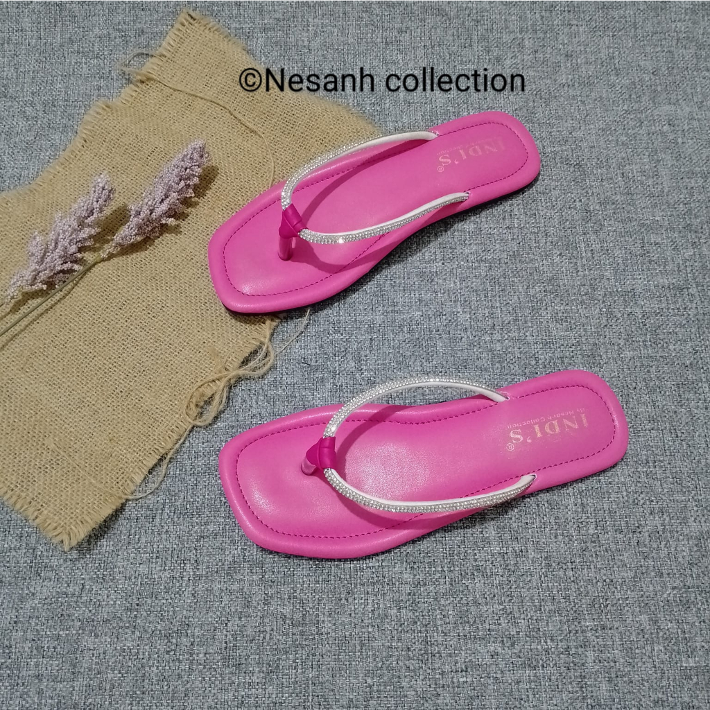 Sandal Wanita MARSYA by Nesanh Sandal Flat Wanita Kekinian Permata Mutiara