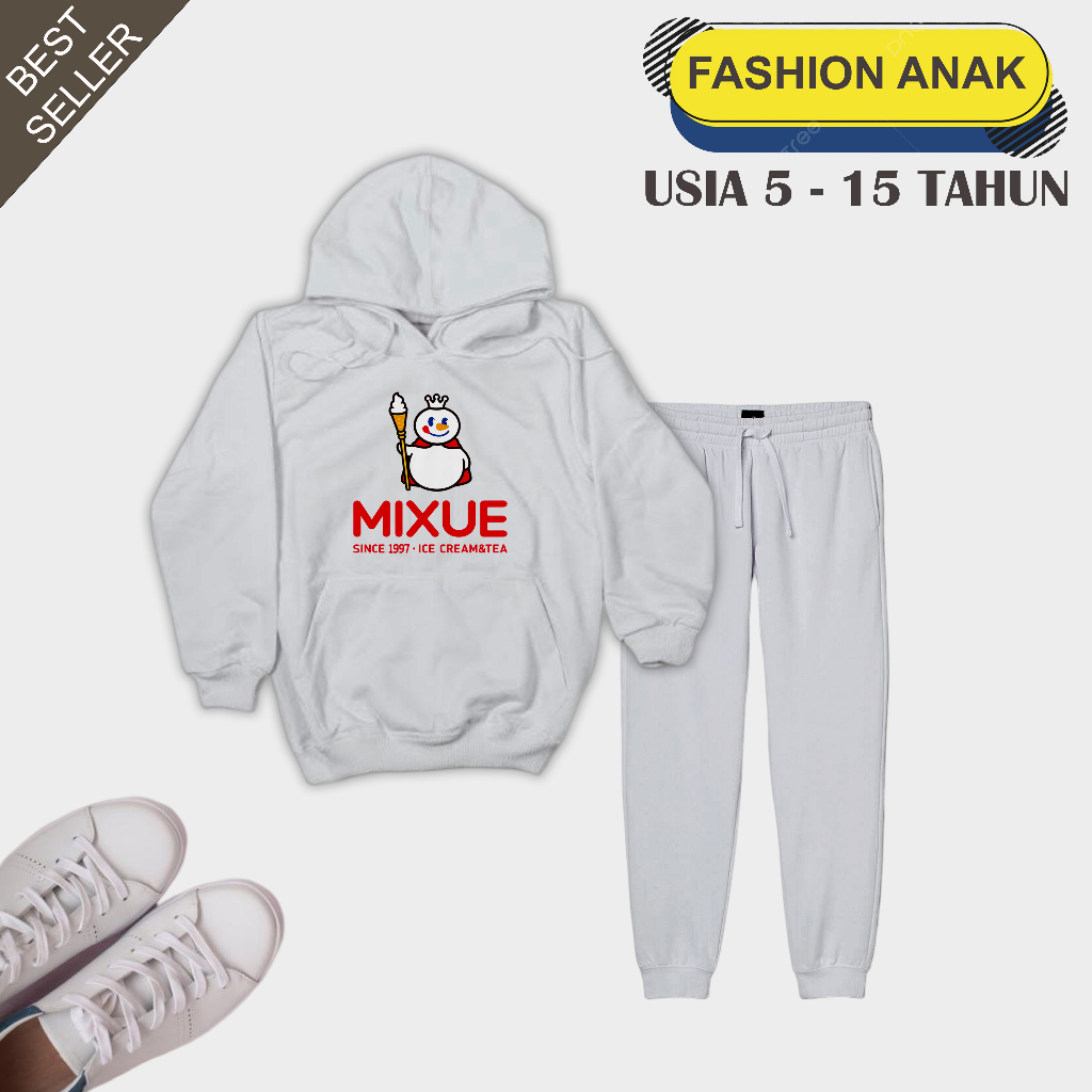 Setelan Hoodie Jogger Anak Unisex Usia 5 - 15 Tahun Set Hodie Joger Anak Bahan Katun Terry