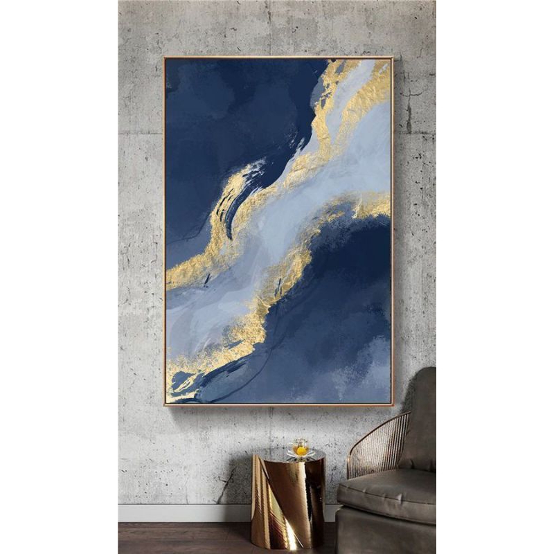 lukisan dinding ruang tamu abstrak modern art