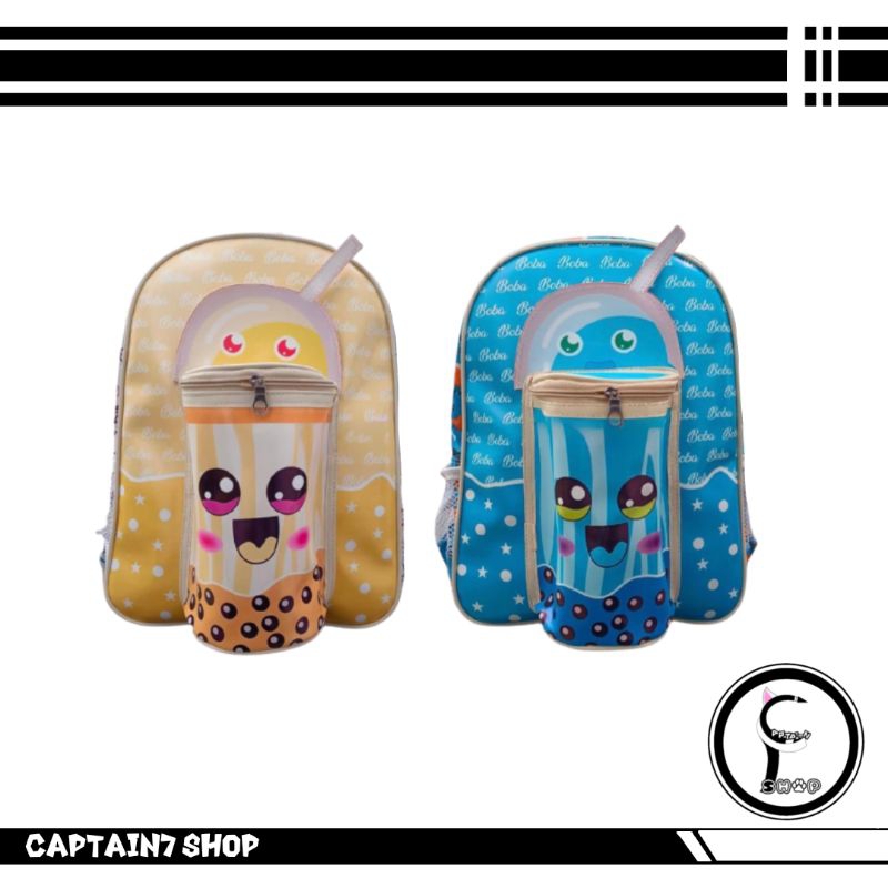 TAS RANSEL TIMBUL MINUMAN BOBA / TAS BOBA CUP / TAS ANAK SEKOLAH TK/ PAUD / SD