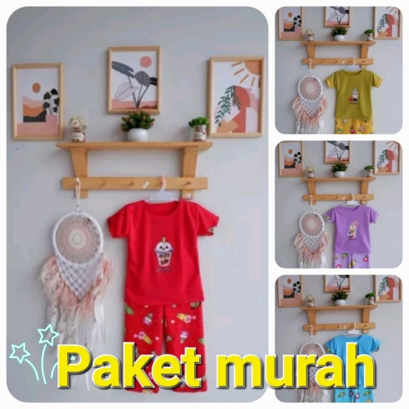 COD Setelan CP (kaos) babyteri//celana panjang//motif karkter/ setcel anak perempuan