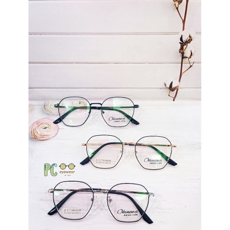 Pc_eyewear - Frame "OKINAWA" 9907 B-Titanium / kacamata korea B-Titanium cowok cewek kekinian