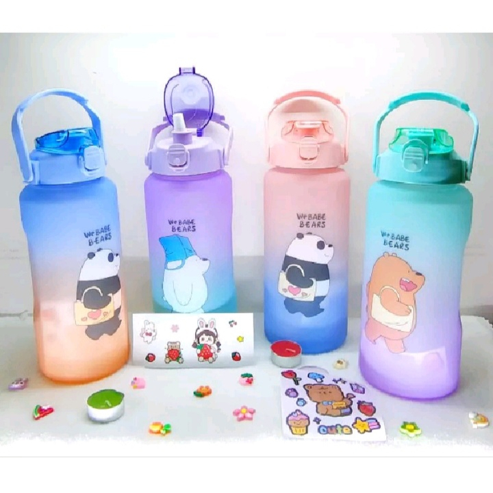 Botol Minum Beruang Panda Botol Viral Bear We Babe Bears Gradasi 2 Liter Free Stiker