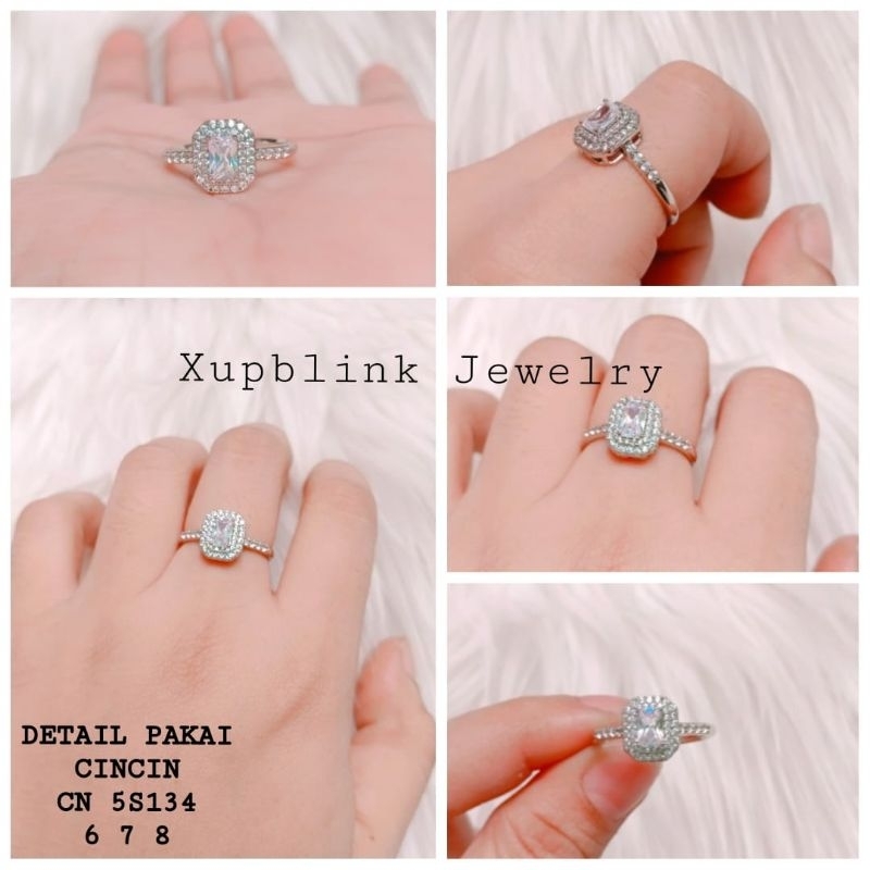 Cincin Titanium Wanita Permata Solitaire Super Mewah