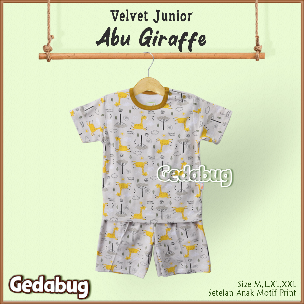 Pendek - Setelan Velvet Junior BRILLIANT BLUE - Northern Light | Setelan Piyama Anak Motif Terbaru