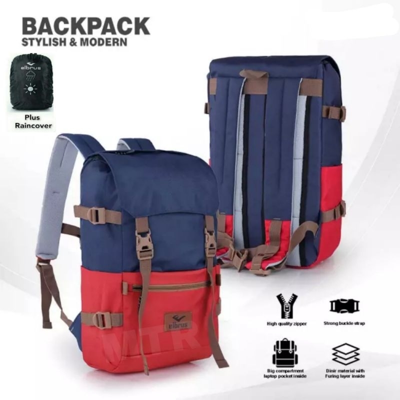 TAS RANSEL PRIA ELBRUS TUTUP//TAS RANSEL SEKOLAH &amp; FASHION//TAS RANSEL PRIA - WANITA//TAS RANSEL 25-30 Ltr