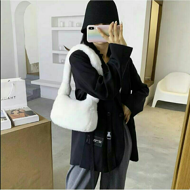 (COD) Tas TOTE Bulu | Tas Selempang Wanita | Tas korean style