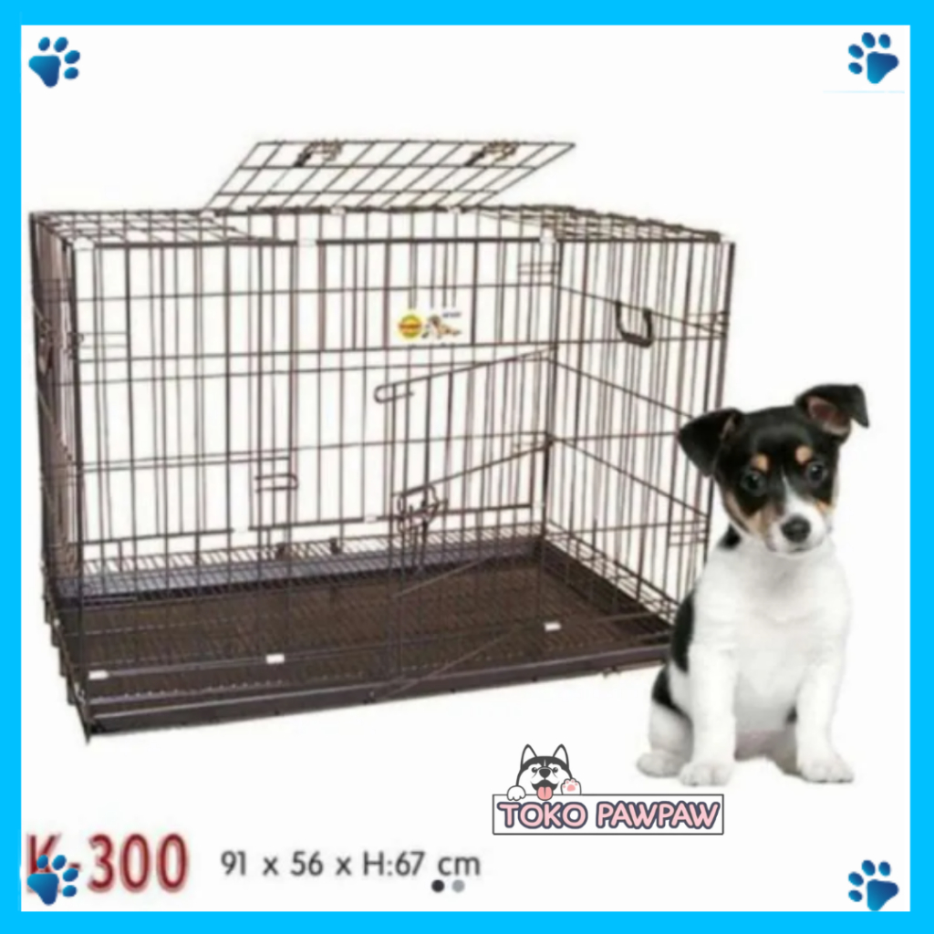 OCTAGON K-300 Kandang Lipat Anjing Kucing Pet Cage Hewan Besar Besi Aluminium Kandang Puppy