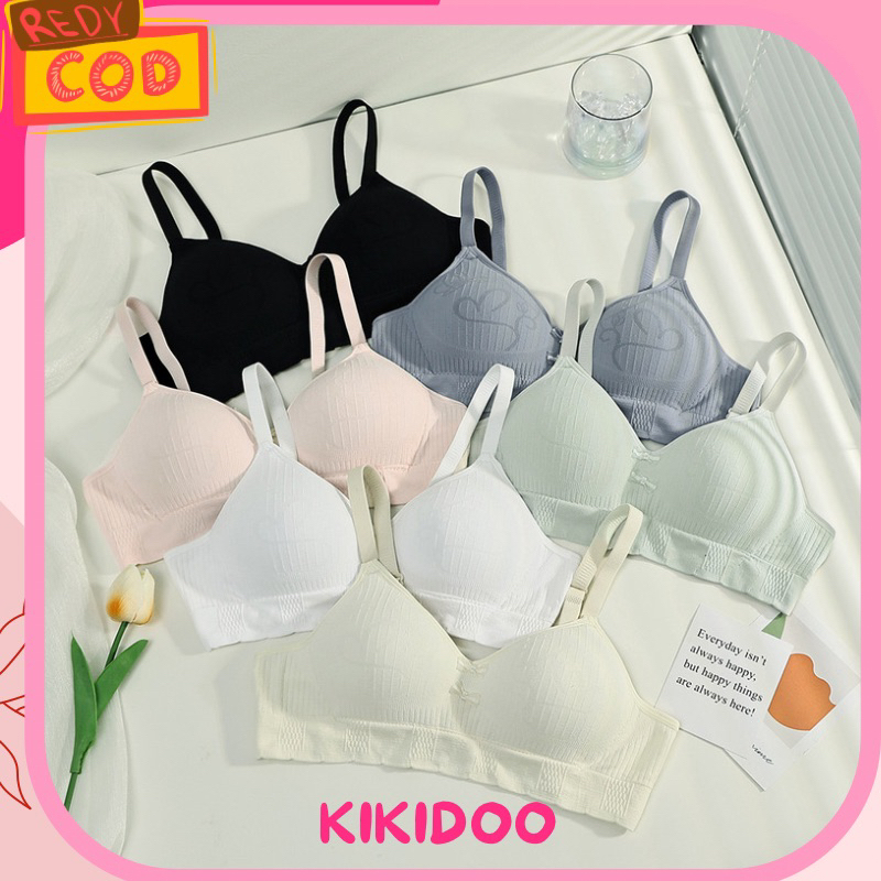 Kikidoo Bra Wanita Tanpa Kawat Busa Tipis Nyaman Model Korea B32