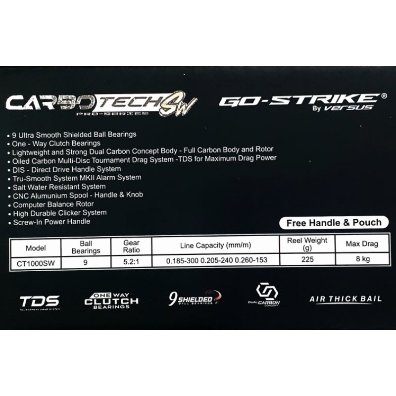 REEL VERSUS CARBOTECH SW 1000 / REEL VERSUS GO STRIKE SW