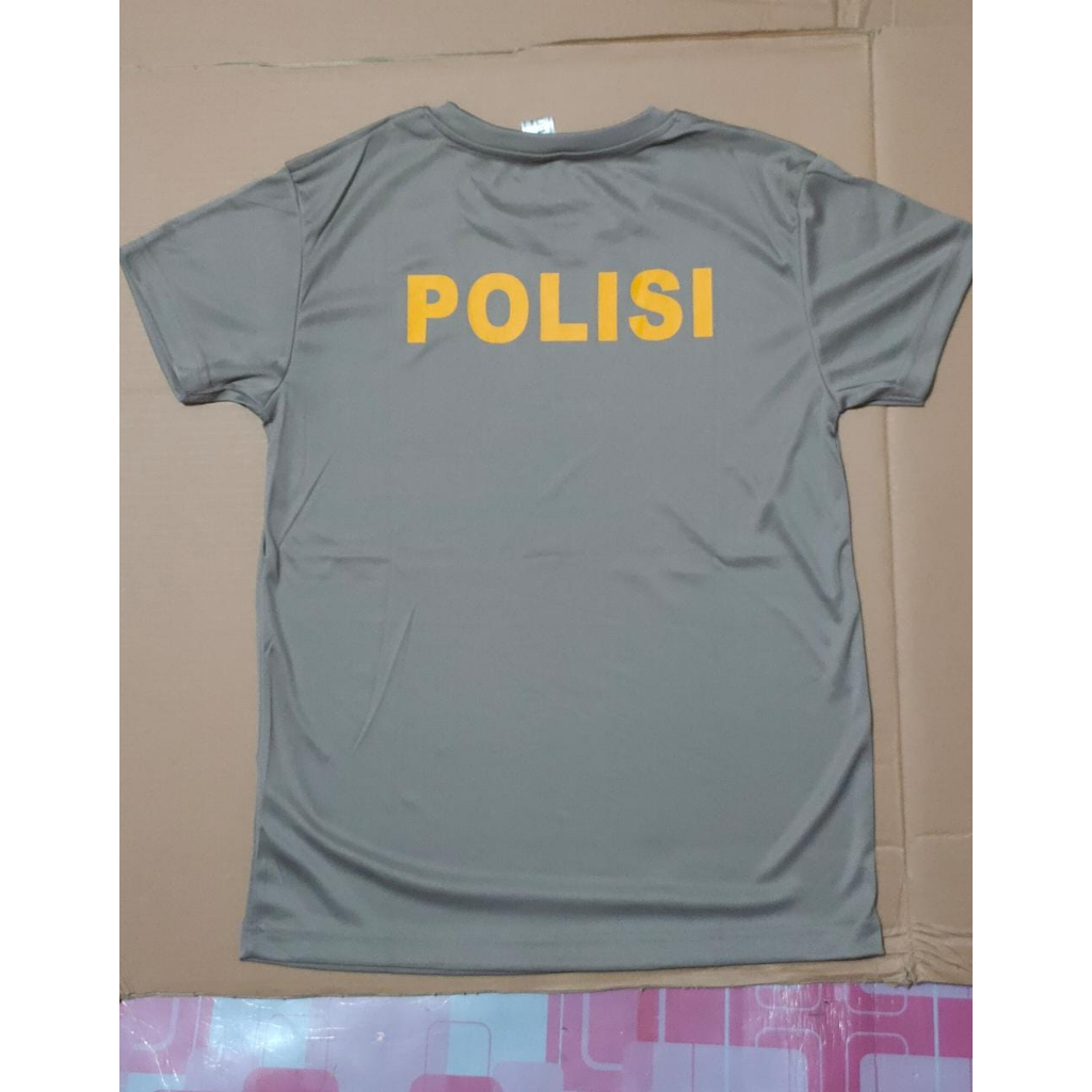 KAOS COKLAT POLRI ASLI JATAH PEMBAGIAN BAHAN JERSEY