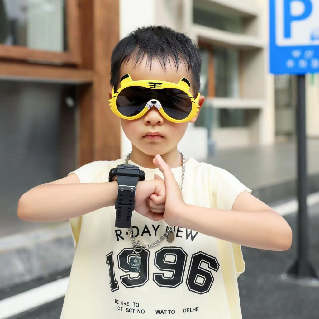 Kacamata Hitam Terpolarisasi Unisex Kartun Anti-UV Silikon Kacamata Kerai