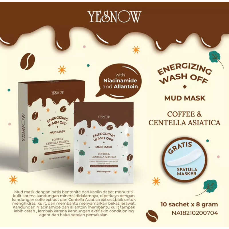 YESNOW Relaxing Wash-Off Mud Mask (Sachet Ecer) Masker Wajah Murah-Masker Lumpur