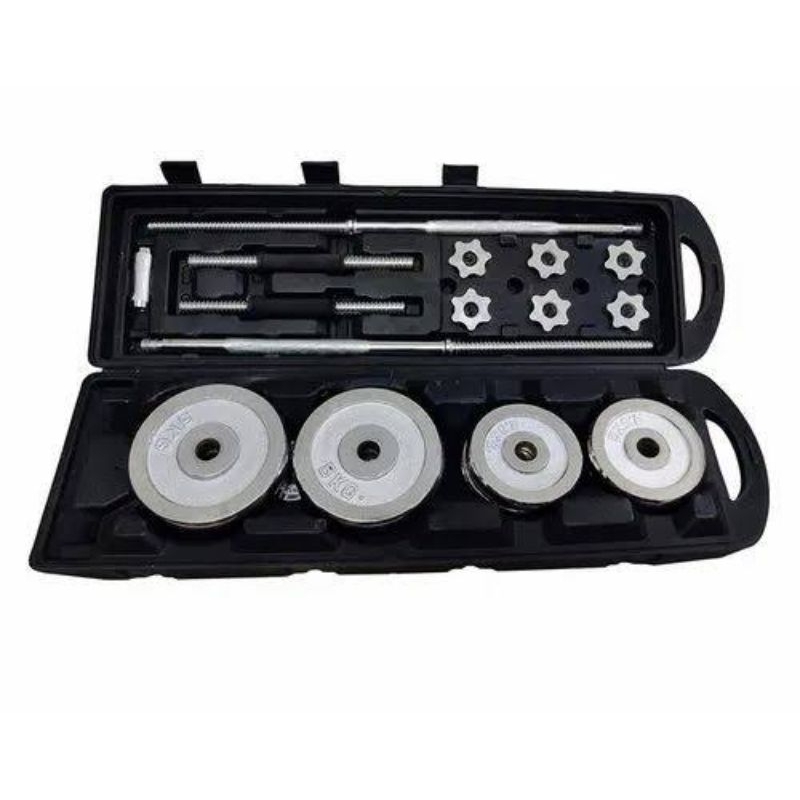Dumbell 50kg - Dumbell set 50kg - Barbel 50kg box bahan chrom