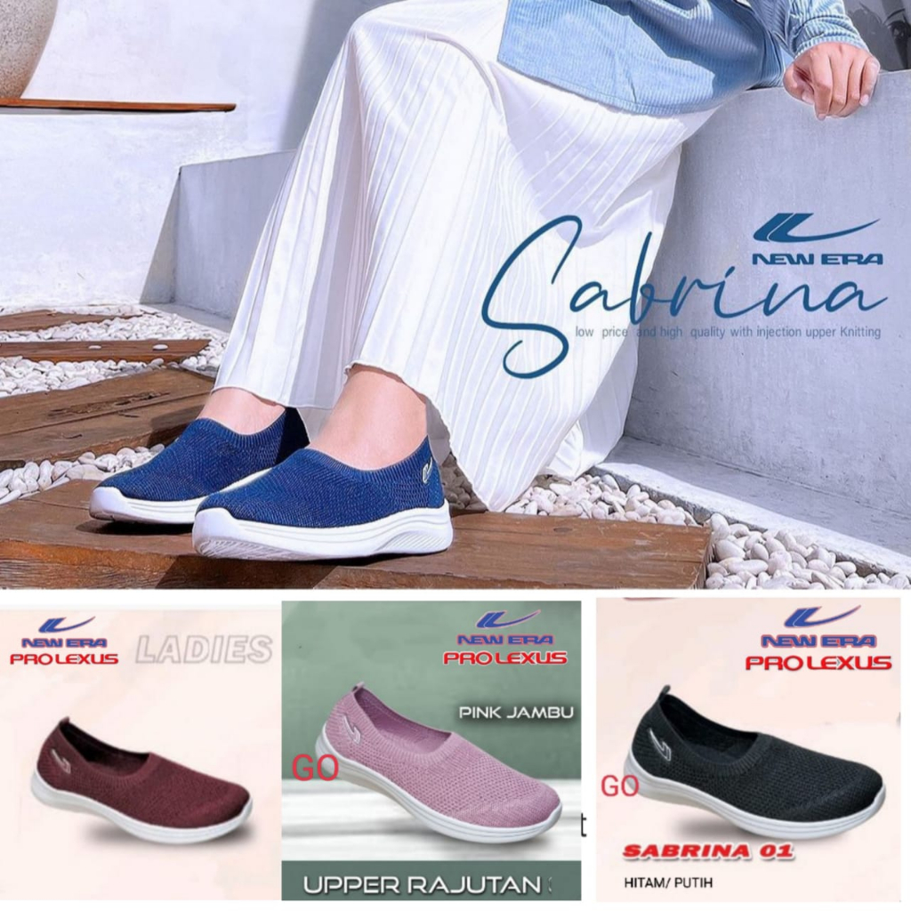 gof NEW ERA SABRINA Sepatu Slip On Wanita Rajut TERBARU Original Murah 37/41