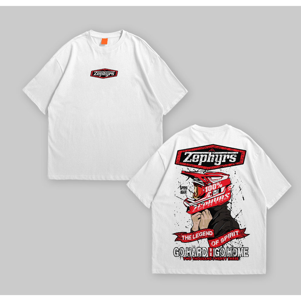 Oversize T-Shirt Kaos  SUPERMOTO ZEPHYRS RED  Heavy Cotton 20s