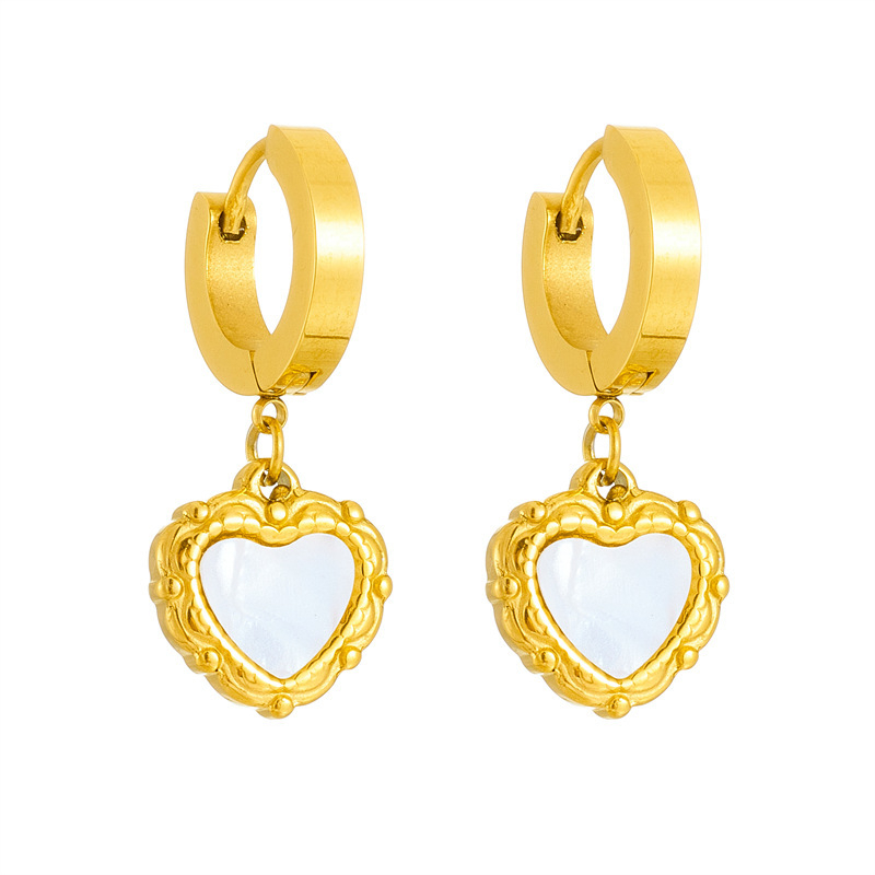 Anting love hoop titanium anti karat harga grosir bisa cod