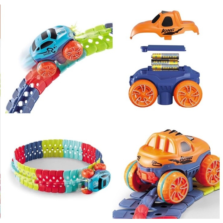 Mainan mobil changeable track car flexibility track DIY anti gravitasi