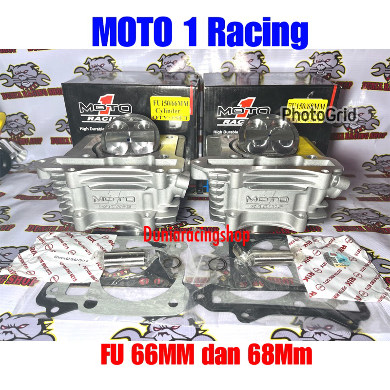 Blok Seher MOTO 1 Satria Fu 66MM 1set paketan Block Bore up Satria Fu moto 1 racing piston ring seher pen piston paking Bore up