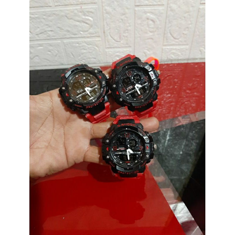 Jam Tangan Casio G-Shock Black Red Harga 1Pcs (Bekas)