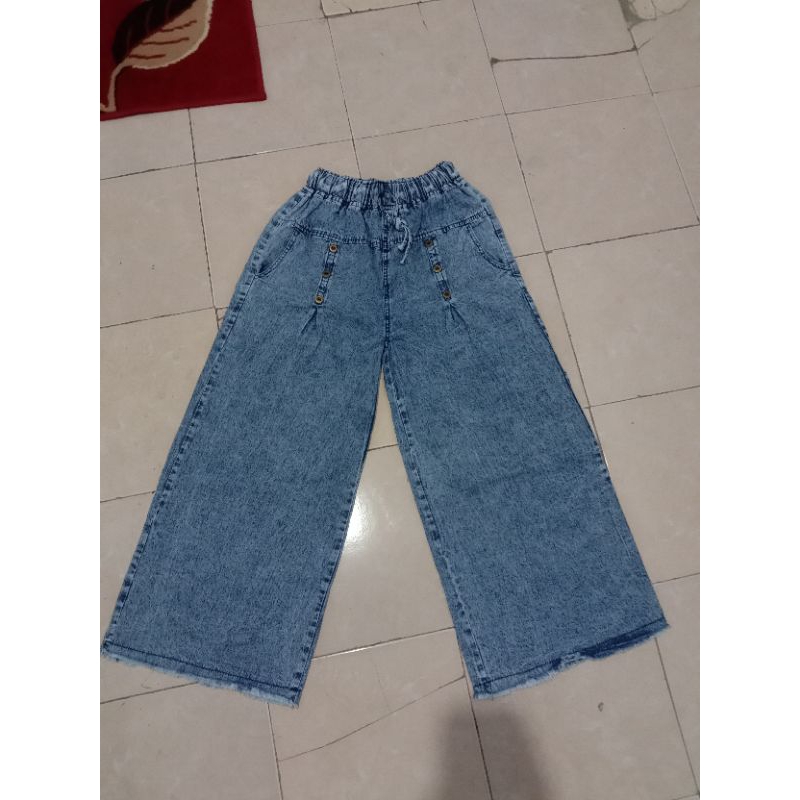 celana kulot jeans wanita,celana bawah rawis