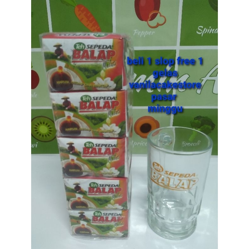 

Teh Sepeda Balap Tubruk Melati 40 Gram 1 Slop Isi 10 Pcs Free Gelas