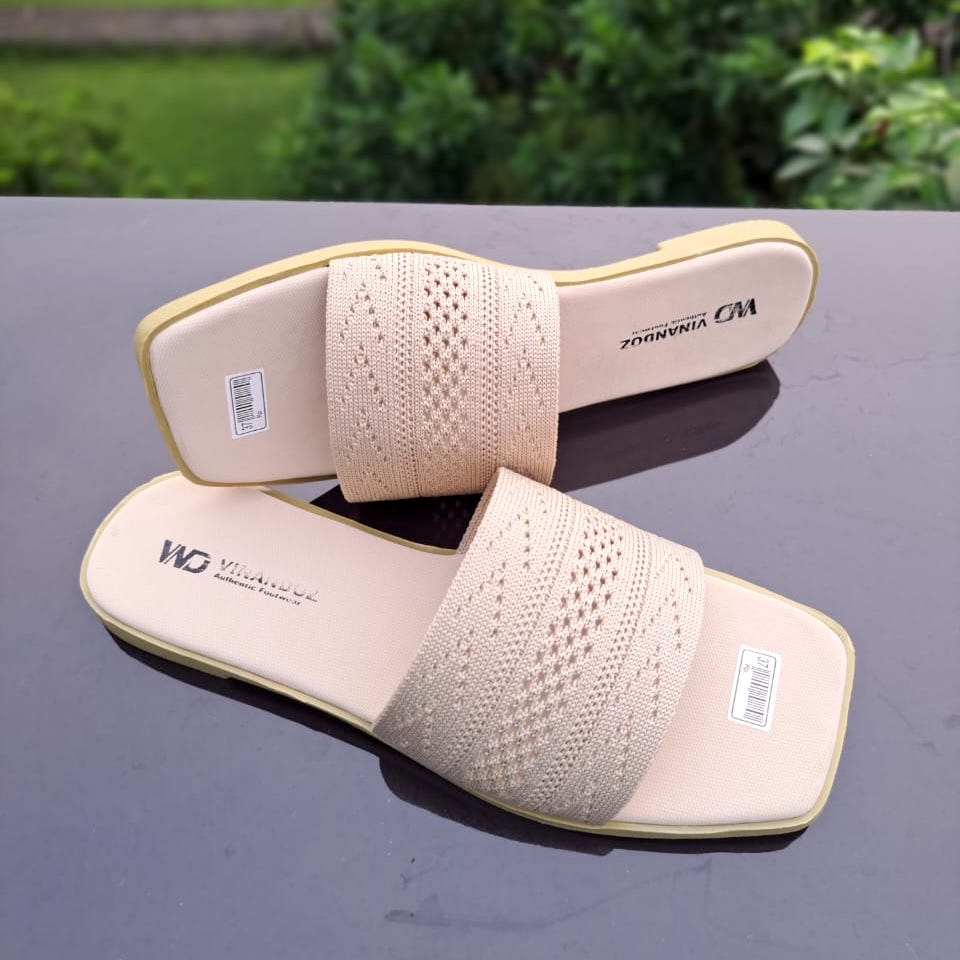Sandal Teplek Wanita Bahan Rajut Sol Karet Anti Slip - TOKOERS RJ01