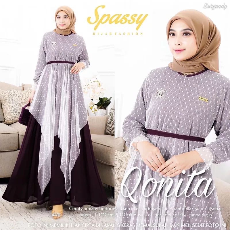 random qonita gamis dress maxy original by spassy hijab