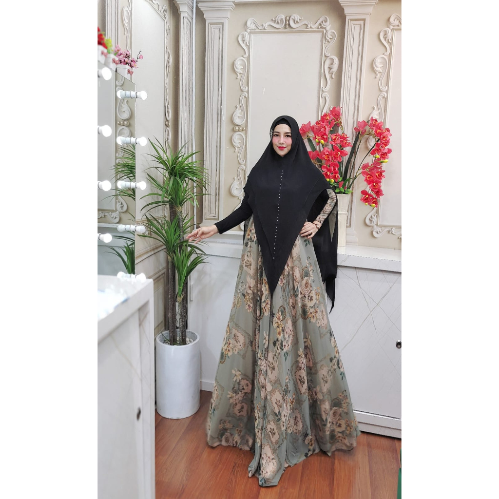 GAMIS SYARI PREMIUM SET HIJAB LAILA SYARI MOTIF TERBARU