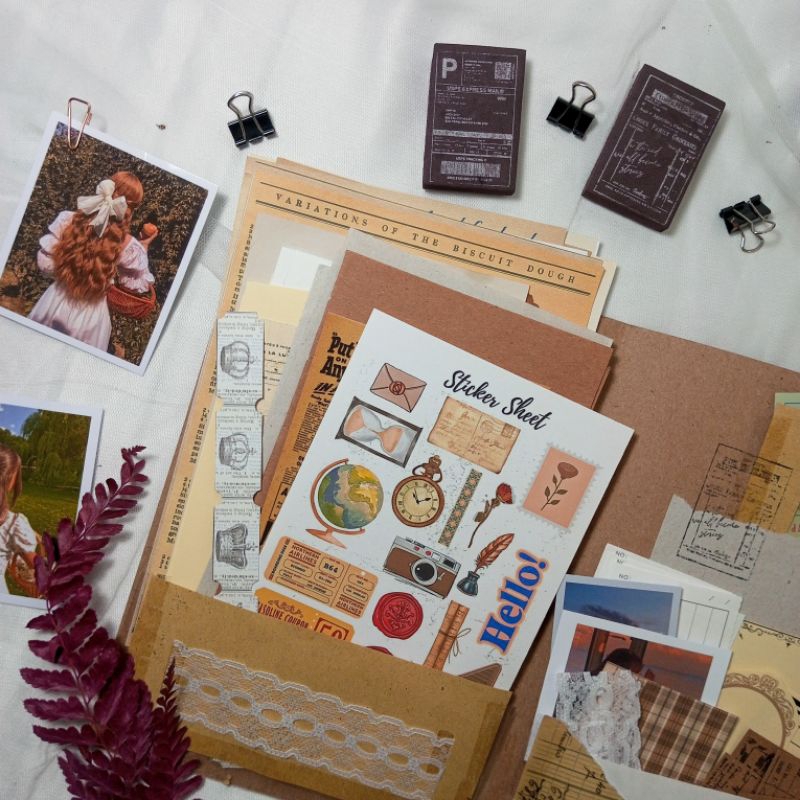 

[paww craft] Journal Kit Vintage 68pcs / Journaling Aesthetic / Book series