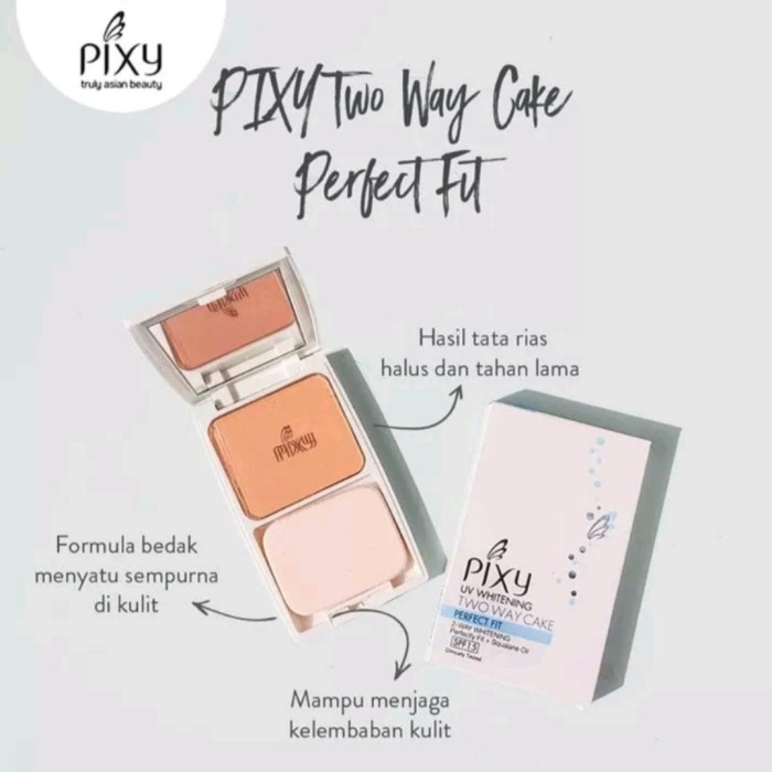 PIXY UV WHITENING TWO WAY CAKE PERFECT FIT BEDAK WAJAH NATURAL WHITE