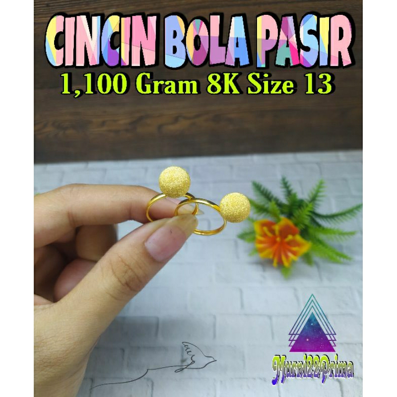 CINCIN BOLA PASIR EMAS ASLI