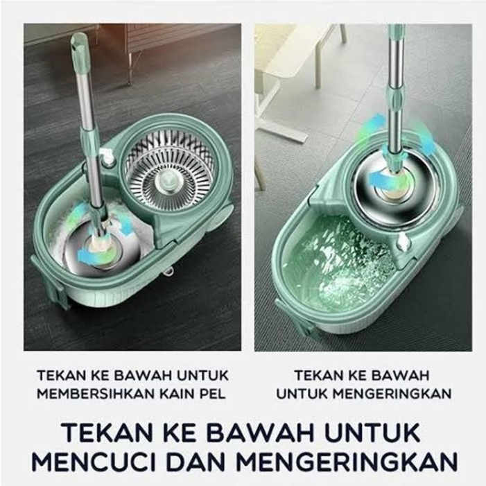 BONBOX BCT704 Alat Pel Lantai Ultra Spin Super Mop Tongkat Putar Set