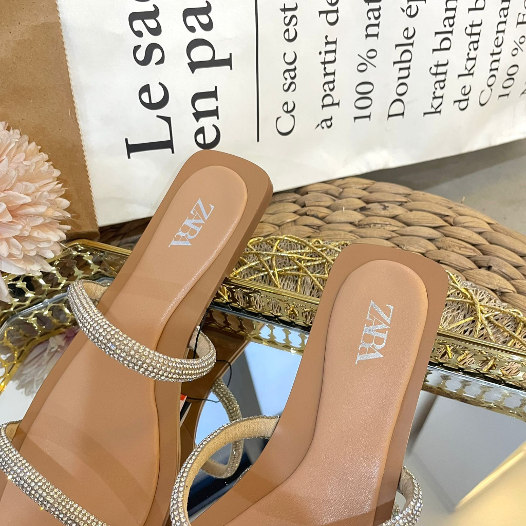 SANDAL WANITA ZS-4013 FLAT BROWN