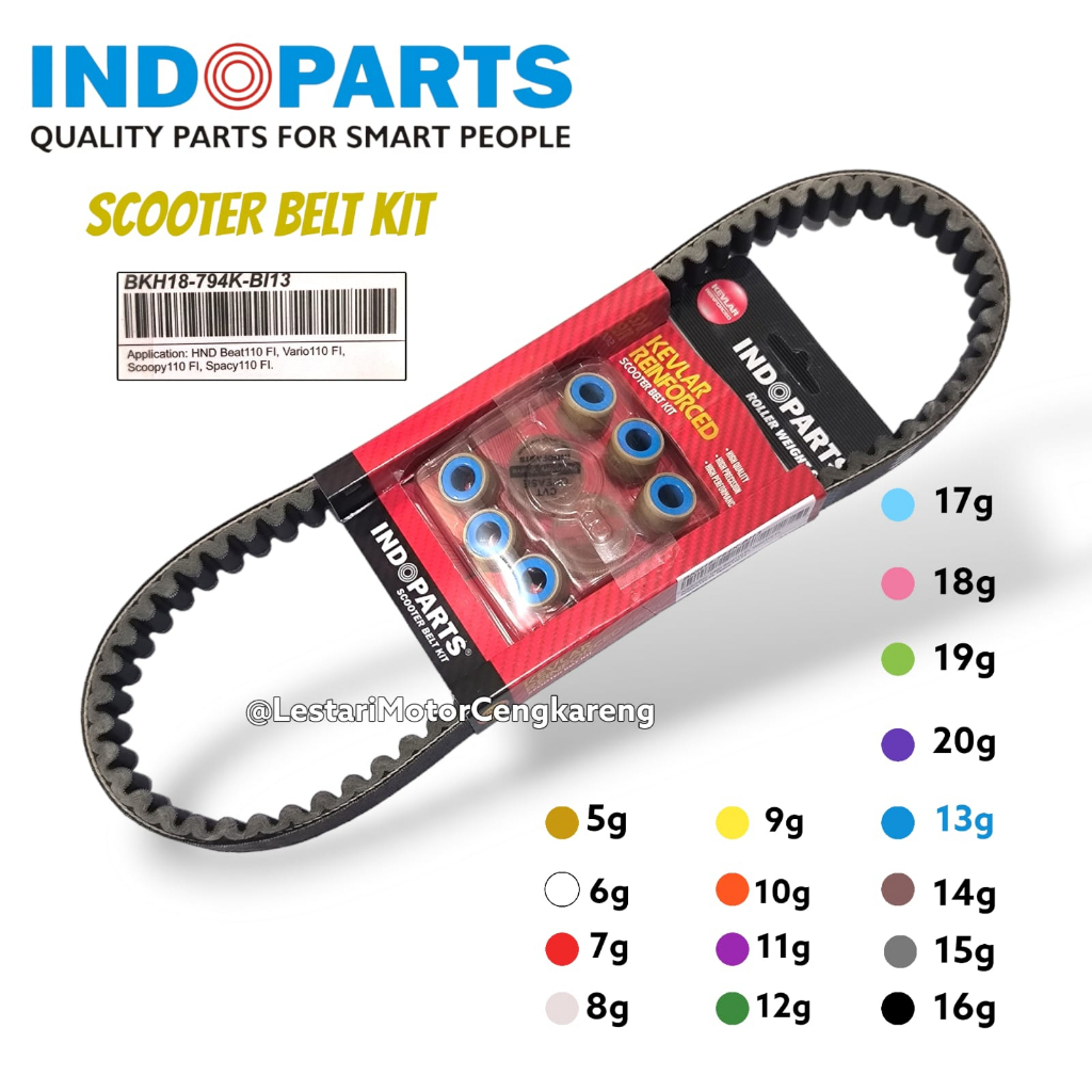 VANBELT SET ROLLER BEAT FI SCOOPY FI VARIO FI SPACY NON ESP INDOPART