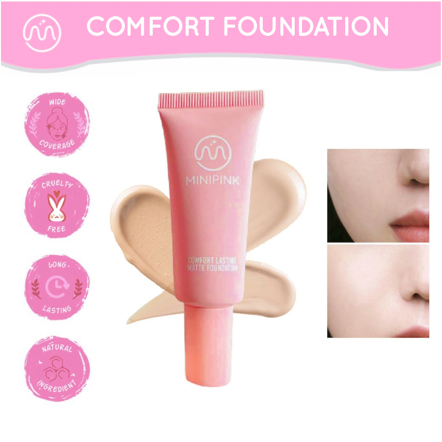 MINIPINK Foundation Comfort Matte Long Lasting All Day 6 Colors MP020